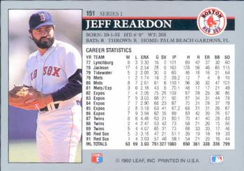 Jeff Reardon  baseball card collectible - Main Image 2