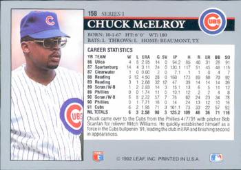 Chuck McElroy  baseball card collectible - Main Image 2