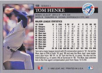Tom Henke  baseball card collectible - Main Image 2