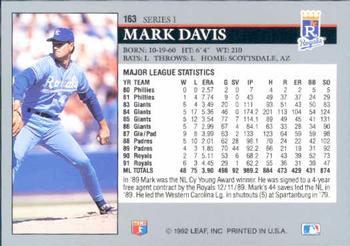 Mark Davis  baseball card collectible - Main Image 2