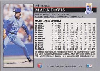 Mark Davis  baseball card collectible - Main Image 2