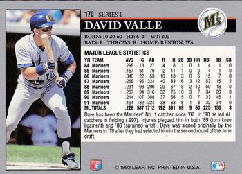 David Valle  baseball card collectible - Main Image 2
