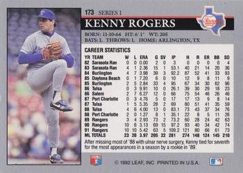 Kenny Rogers  baseball card collectible - Main Image 2