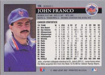 John Franco  baseball card collectible - Main Image 2
