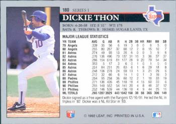 Dickie Thon  baseball card collectible - Main Image 2