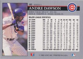 Andre Dawson  baseball card collectible - Main Image 2