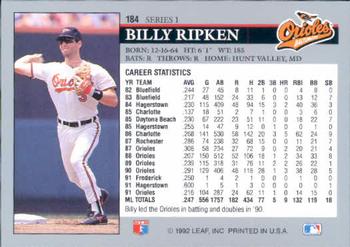 Billy Ripken  baseball card collectible - Main Image 2