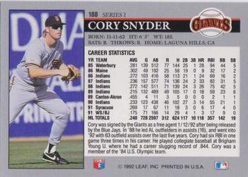 Cory Snyder  baseball card collectible - Main Image 2