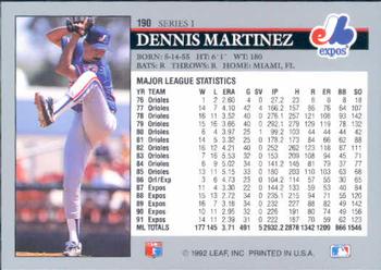 Dennis Martinez  baseball card collectible - Main Image 2