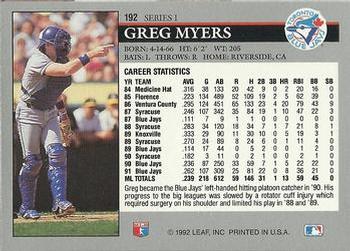 Greg Myers  baseball card collectible - Main Image 2