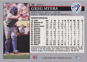 Greg Myers  baseball card collectible - Main Image 2