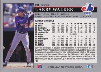 Larry Walker  baseball card collectible - Main Image 2