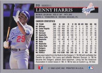 Lenny Harris  baseball card collectible - Main Image 2