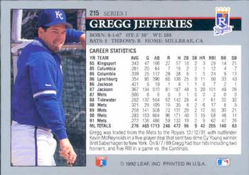 Gregg Jefferies  baseball card collectible - Main Image 2