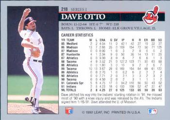 Dave Otto  baseball card collectible - Main Image 2