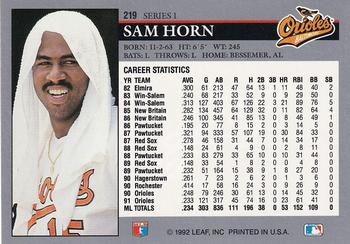 Sam Horn  baseball card collectible - Main Image 2