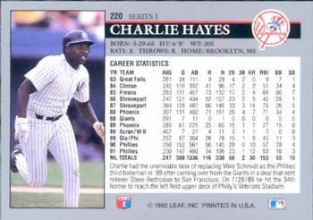 Charlie Hayes  baseball card collectible - Main Image 2