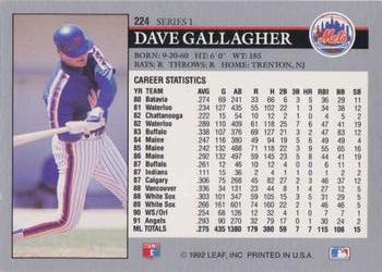 Dave Gallagher  baseball card collectible - Main Image 2