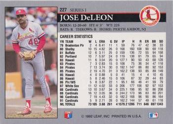 Jose DeLeon  baseball card collectible - Main Image 2