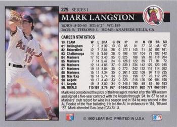 Mark Langston  baseball card collectible - Main Image 2