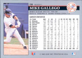 Mike Gallego  baseball card collectible - Main Image 2