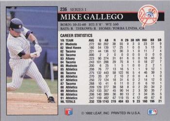 Mike Gallego  baseball card collectible - Main Image 2