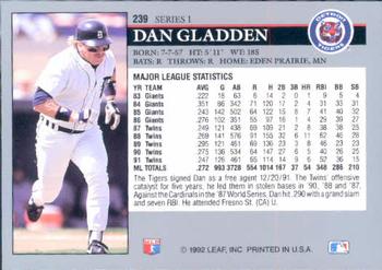 Dan Gladden  baseball card collectible - Main Image 2