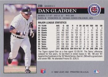 Dan Gladden  baseball card collectible - Main Image 2