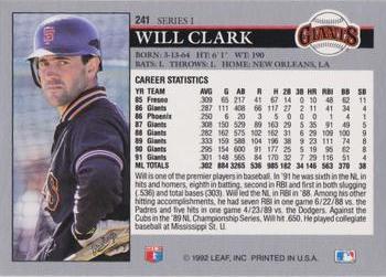 Will Clark  baseball card collectible - Main Image 2