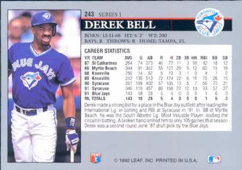 Derek Bell  baseball card collectible - Main Image 2