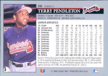 Terry Pendleton  baseball card collectible - Main Image 2