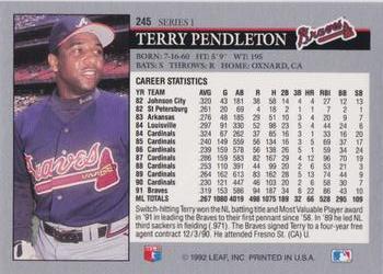 Terry Pendleton  baseball card collectible - Main Image 2