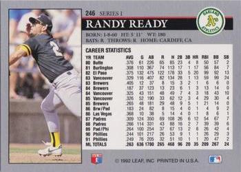Randy Ready  baseball card collectible - Main Image 2