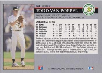 Todd Van Poppel  baseball card collectible - Main Image 2