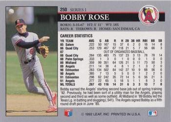 Bobby Rose  baseball card collectible - Main Image 2