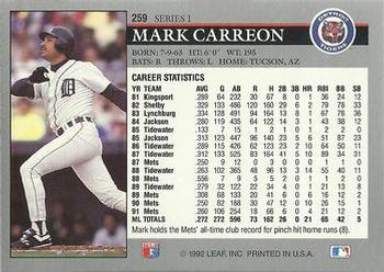 Mark Carreon  baseball card collectible - Main Image 2