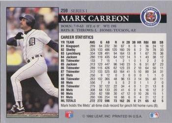 Mark Carreon  baseball card collectible - Main Image 2
