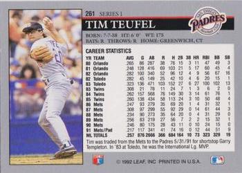 Tim Teufel  baseball card collectible - Main Image 2
