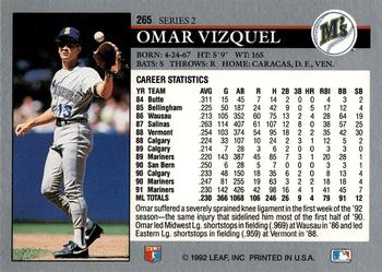 Omar Vizquel  baseball card collectible - Main Image 2