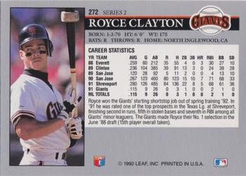 Royce Clayton  baseball card collectible - Main Image 2