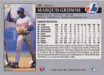 Marquis Grissom  baseball card collectible - Main Image 2