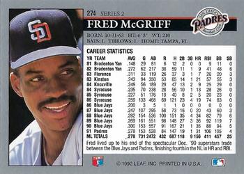 Fred McGriff  baseball card collectible - Main Image 2
