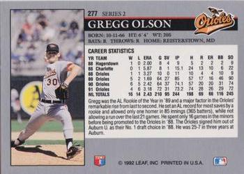 Gregg Olson  baseball card collectible - Main Image 2