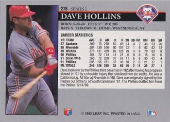 Dave Hollins  baseball card collectible - Main Image 2