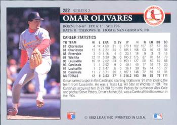 Omar Olivares  baseball card collectible - Main Image 2