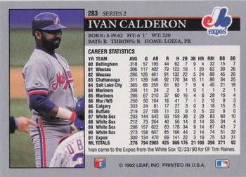 Ivan Calderon  baseball card collectible - Main Image 2