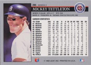 Mickey Tettleton  baseball card collectible - Main Image 2