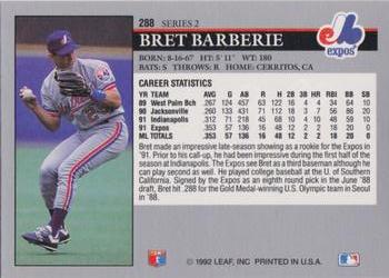 Bret Barberie  baseball card collectible - Main Image 2