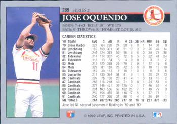Jose Oquendo  baseball card collectible - Main Image 2