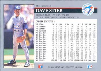 Dave Stieb  baseball card collectible - Main Image 2